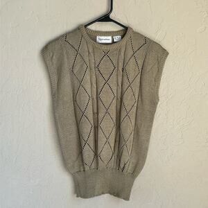 Evan-Picone vintage brown sweater sleeve less top size‎ large